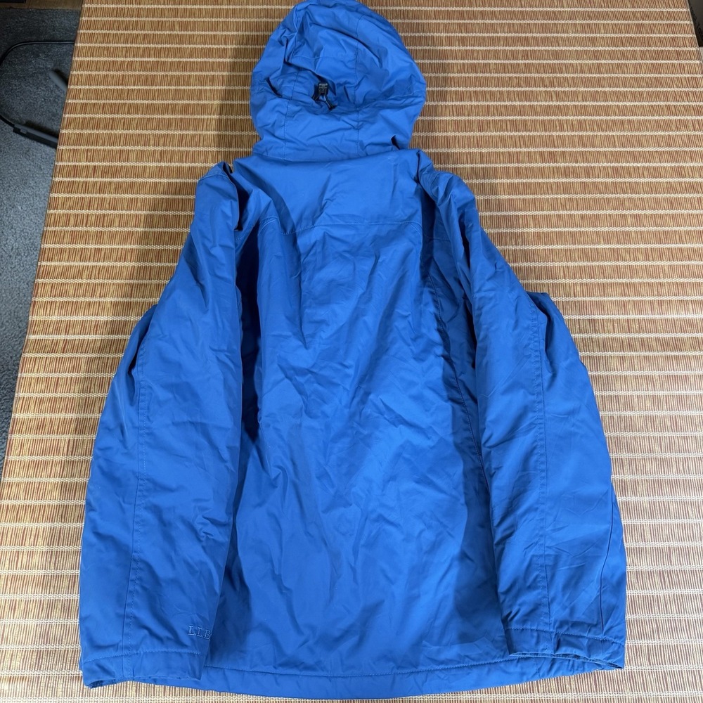 LL Bean Winter Warmer Coat Women Size Large Teal Fleece Lined Hooded Jacket - Picture 8 of 8